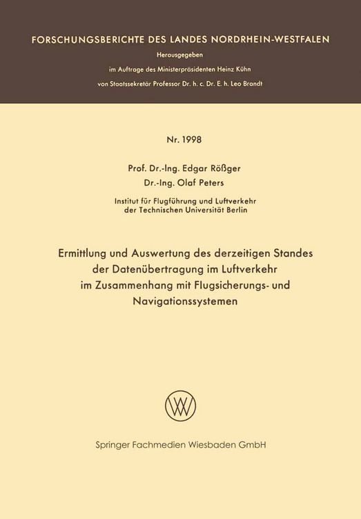Produktbild: Ermittlung und Auswertung des derzeitigen Standes der Daten&uuml;bertragung im Luftverkehr im Zusammenhang mit Flugsicherungs- und Navigationssystemen