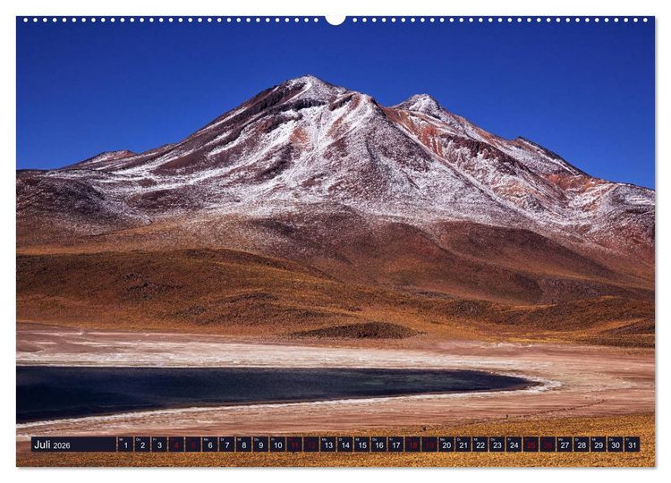 Produktbild: Atacama: Karge W&uuml;ste, m&auml;chtige Vulkane und farbenpr&auml;chtige Lagunen (Wandkalender 2026 DIN A2 quer), CALVENDO Monatskalender
