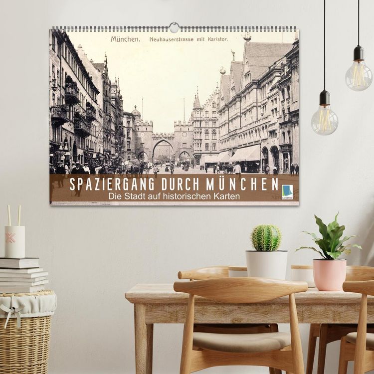 Produktbild: Spaziergang durch M&uuml;nchen &ndash; Die Stadt auf historischen Karten (Wandkalender 2026 DIN A2 quer), CALVENDO Monatskalender