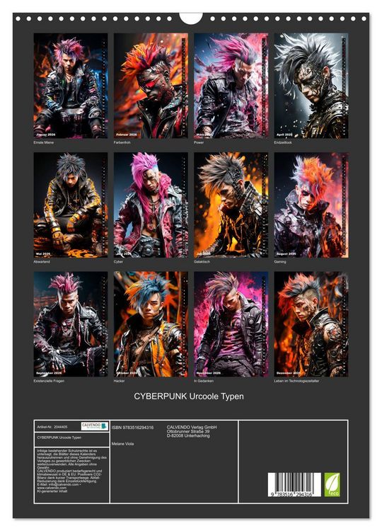 Produktbild: CYBERPUNK Urcoole Typen (Wandkalender 2026 DIN A3 hoch), CALVENDO Monatskalender