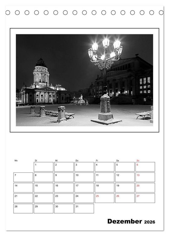 Produktbild: Berlin black & white (Tischkalender 2026 DIN A5 hoch), CALVENDO Monatskalender