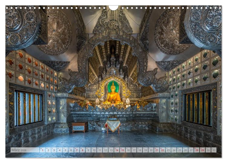 Produktbild: BUDDHA - Buddhistische Tempel in Nordthailand (Wandkalender 2026 DIN A3 quer), CALVENDO Monatskalender
