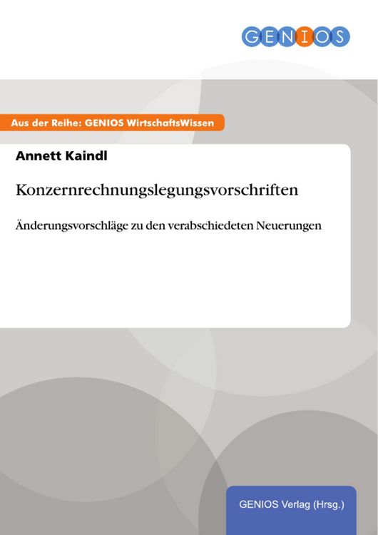 Produktbild: Konzernrechnungslegungsvorschriften