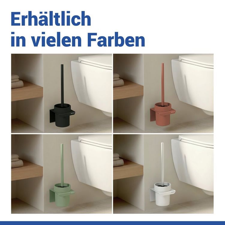 Produktbild: Turbo-Loc&reg; WC-Garnitur Mod. Lizan Schwarz, mit Silikon-B&uuml;rstenkopf, Befestigen ohne Bohren