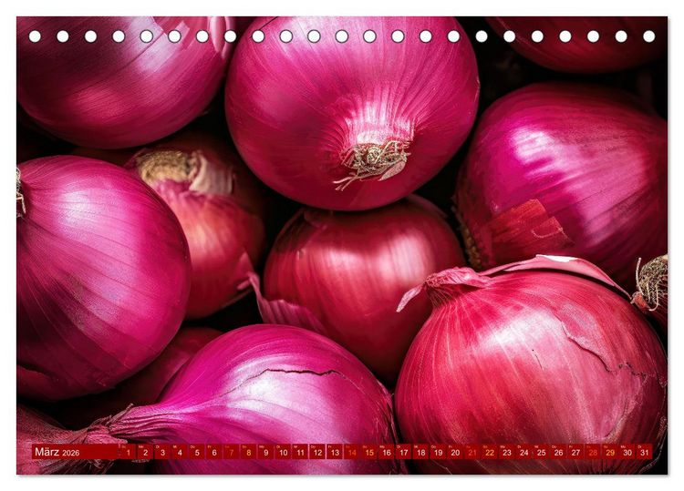 Produktbild: ROT - Gem&uuml;se und Obst - Voller Power (Tischkalender 2026 DIN A5 quer), CALVENDO Monatskalender