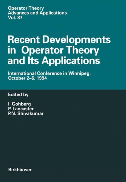 Produktbild: Recent Developments in Operator Theory and Its Applications