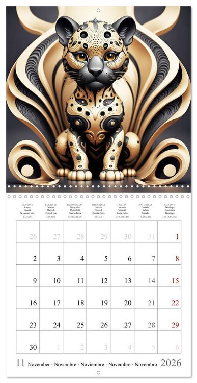 Produktbild: Animal fractals (Wall Calendar 2026 12 &times; 12 Inch) CALVENDO 12 Month Wall Calendar