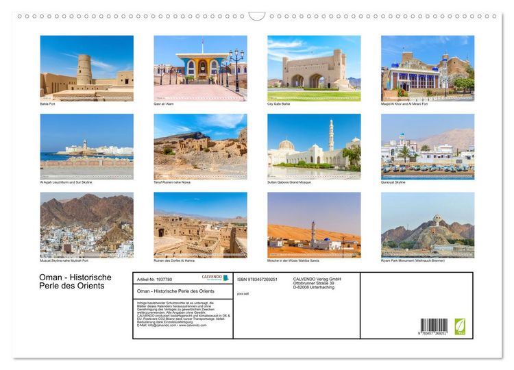 Produktbild: Oman - Historische Perle des Orients (Wandkalender 2026 DIN A2 quer), CALVENDO Monatskalender