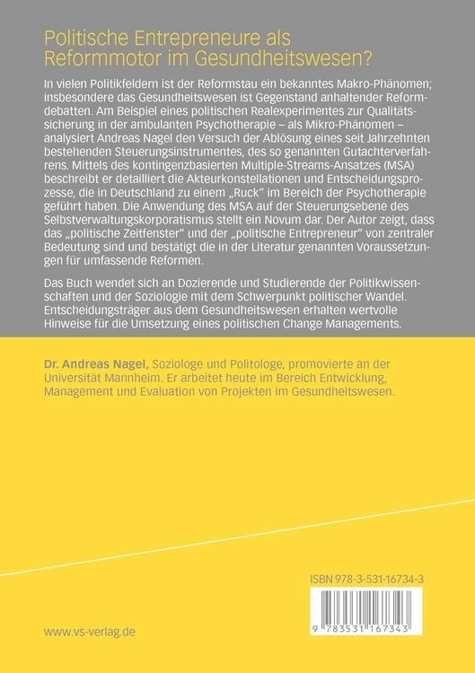 Produktbild: Politische Entrepreneure als Reformmotor im Gesundheitswesen?