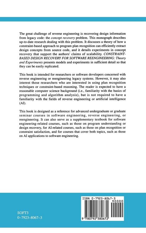 Produktbild: Constraint-Based Design Recovery for Software Reengineering