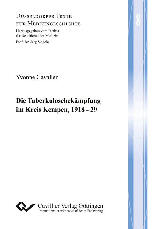 Produktbild: Die Tuberkulosebek&auml;mpfung im Kreis Kempen, 1918 - 29