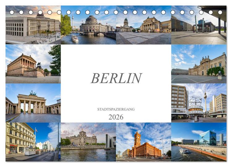 Produktbild: Berlin Stadtspaziergang (Tischkalender 2026 DIN A5 quer), CALVENDO Monatskalender