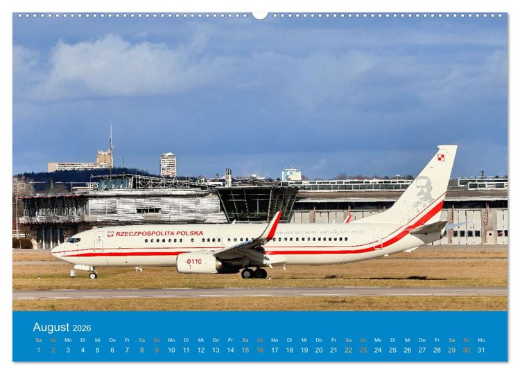 Produktbild: Flugzeugmomente in Stuttgart (Wandkalender 2026 DIN A2 quer), CALVENDO Monatskalender