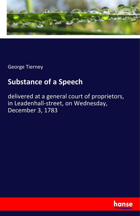 Produktbild: Substance of a Speech