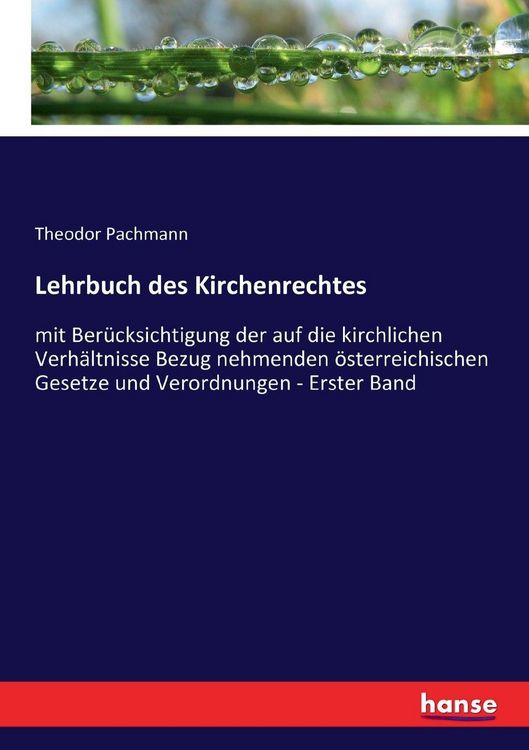 Produktbild: Lehrbuch des Kirchenrechtes