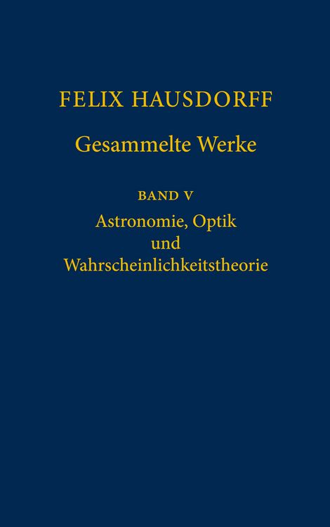 Produktbild: Felix Hausdorff - Gesammelte Werke Band 5