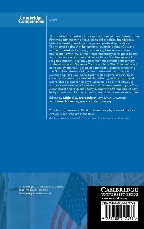Produktbild: The Cambridge Companion to the First Amendment and Religious Liberty
