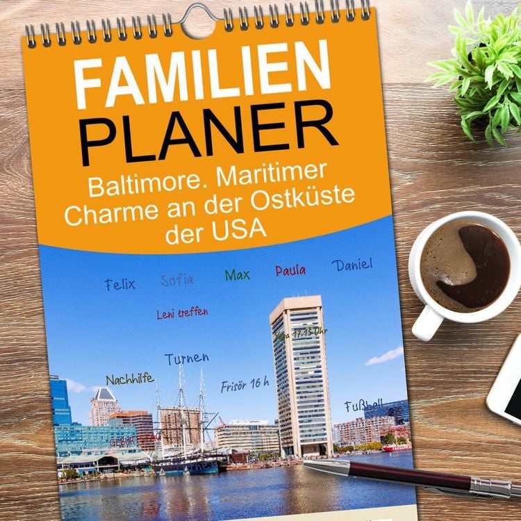 Produktbild: Familienplaner 2026 - Baltimore. Maritimer Charme an der Ostk&uuml;ste der USA mit 5 Spalten (Wandkalender, 21 x 45 cm) CALVENDO