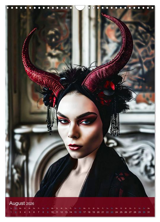 Produktbild: Teuflische Gothics - Gothic, Girls und H&ouml;rner (Wandkalender 2026 DIN A3 hoch), CALVENDO Monatskalender