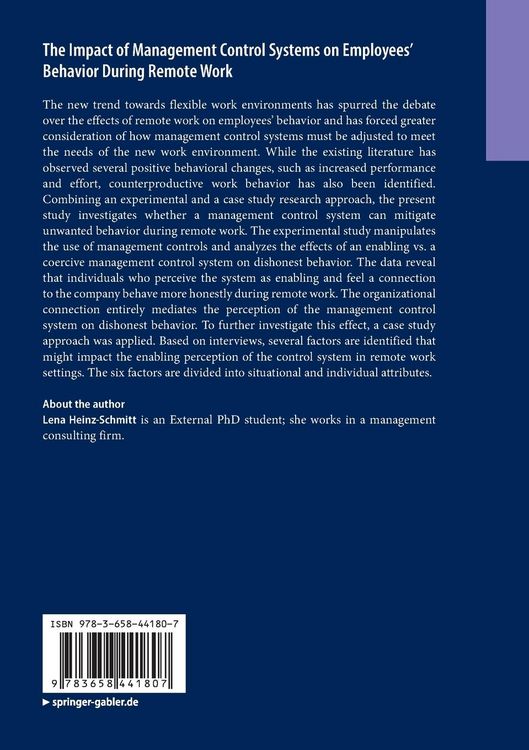 Produktbild: The Impact of Management Control Systems on Employees&rsquo; Behavior During Remote Work