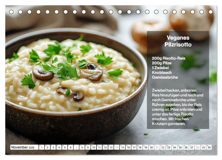 Produktbild: Veganes Soulfood - Leichte vegan Rezepte f&uuml;r jeden Monat (Tischkalender 2026 DIN A5 quer), CALVENDO Monatskalender