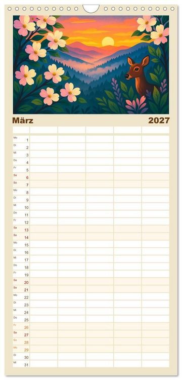 Produktbild: Familienplaner 2027 - Nordamerika von Alaska bis Texas - Wild, Weit und Wundersch&ouml;n mit 5 Spalten (Wandkalender, 21 x 45 cm) CALVENDO