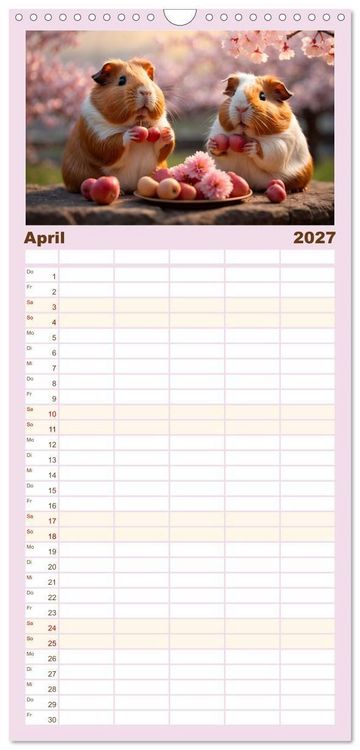 Produktbild: Familienplaner 2027 - Meerschweinchen mal anders! mit 5 Spalten (Wandkalender, 21 x 45 cm) CALVENDO