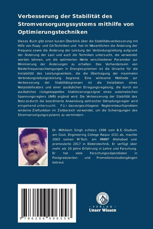 Produktbild: Verbesserung der Stabilit&auml;t des Stromversorgungssystems mithilfe von Optimierungstechniken