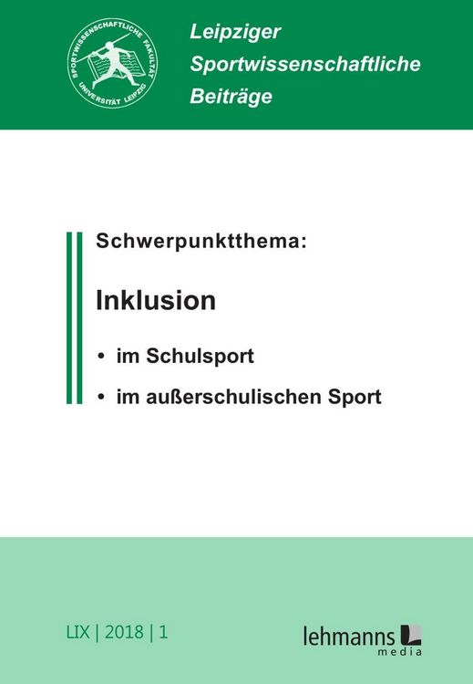 Produktbild: Leipziger Sportwissenschaftliche Beitr&auml;ge