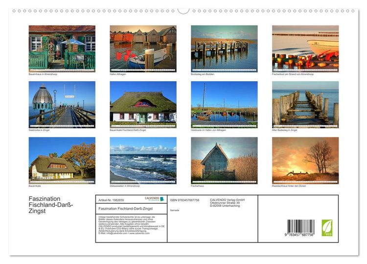 Produktbild: Faszination Fischland-Dar&szlig;-Zingst (hochwertiger Premium Wandkalender 2026 DIN A2 quer), Kunstdruck in Hochglanz