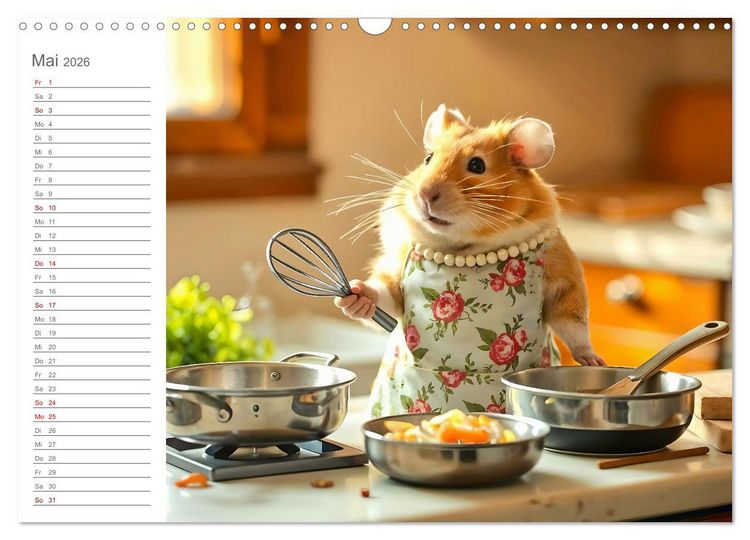 Produktbild: Hamsti Haushalt - Ordnung mit Pfiff und Flausch (Wandkalender 2026 DIN A3 quer), CALVENDO Monatskalender