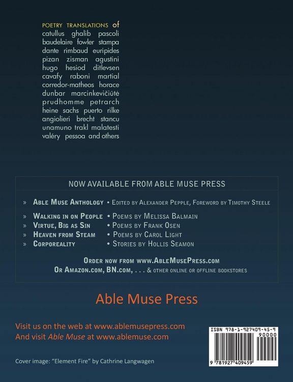Produktbild: Able Muse, Translation Anthology Issue, Summer 2014 (No. 17 - Print Edition)