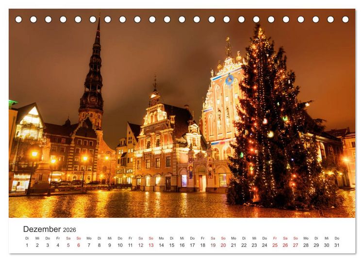 Produktbild: N&auml;chtliche Streifz&uuml;ge durch Europas Hauptst&auml;dte (Tischkalender 2026 DIN A5 quer), CALVENDO Monatskalender