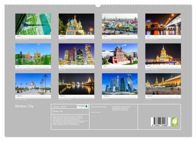 Produktbild: Moskau City (hochwertiger Premium Wandkalender 2026 DIN A2 quer), Kunstdruck in Hochglanz