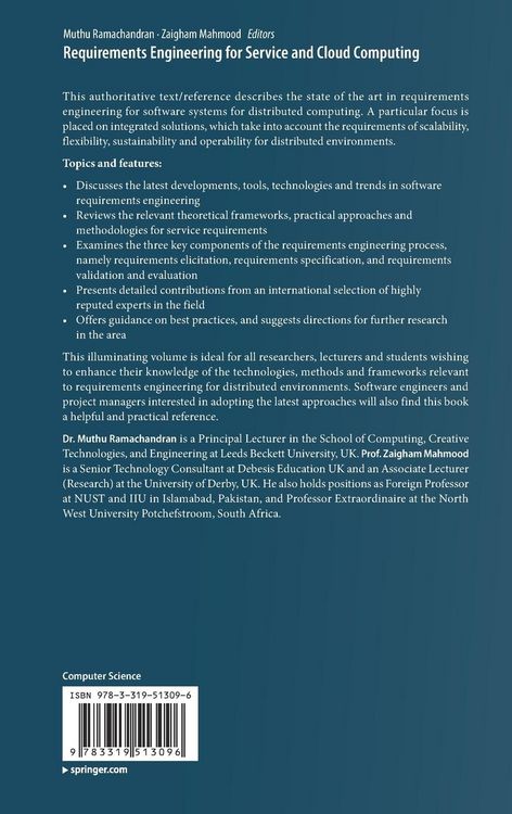 Produktbild: Requirements Engineering for Service and Cloud Computing
