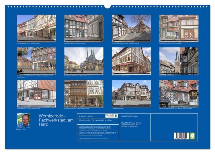 Produktbild: Wernigerode - Fachwerkstadt am Harz (Wandkalender 2026 DIN A2 quer), CALVENDO Monatskalender