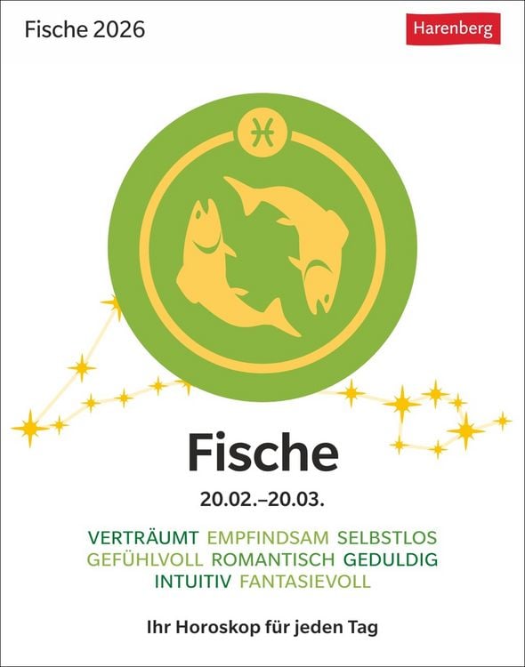 Produktbild: Fische Sternzeichenkalender 2026 - Tagesabreißkalender - Ihr Horoskop für jeden Tag