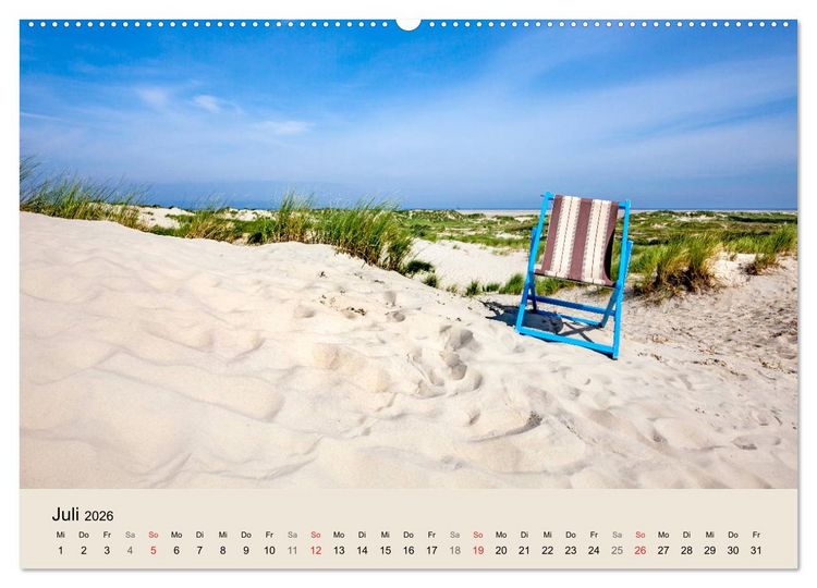 Produktbild: Nordseeinsel Borkum - Inselrausch im Hochseeklima (Wandkalender 2026 DIN A2 quer), CALVENDO Monatskalender