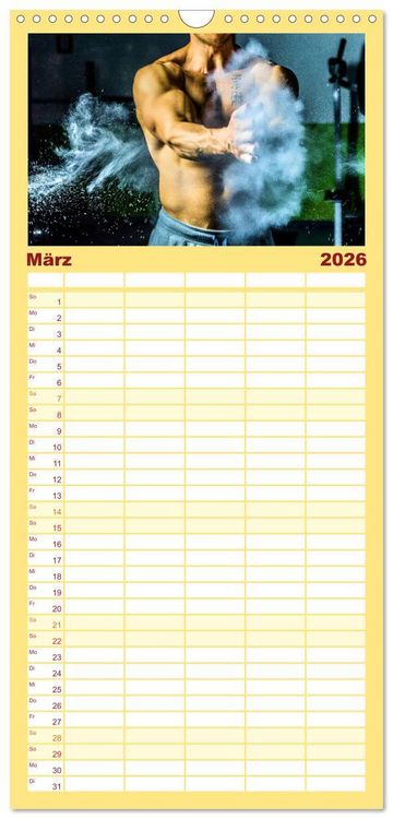 Produktbild: Familienplaner 2026 - Kraftsport mit 5 Spalten (Wandkalender, 21 x 45 cm) CALVENDO