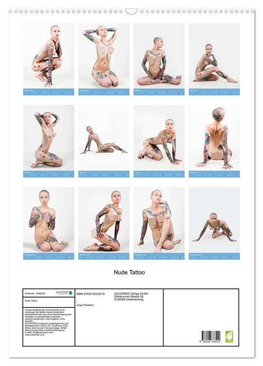 Produktbild: Nude Tattoo (Wandkalender 2026 DIN A2 hoch), CALVENDO Monatskalender