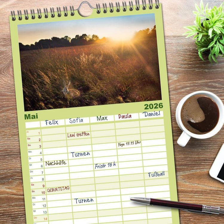 Produktbild: Familienplaner 2026 - Dreieich Natur Pur mit 5 Spalten (Wandkalender, 21 x 45 cm) CALVENDO