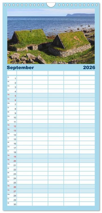 Produktbild: Familienplaner 2026 - Island - Iceland mit 5 Spalten (Wandkalender, 21 x 45 cm) CALVENDO