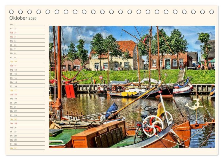 Produktbild: Ostfriesland - Museumshafen Carolinensiel (Tischkalender 2026 DIN A5 quer), CALVENDO Monatskalender