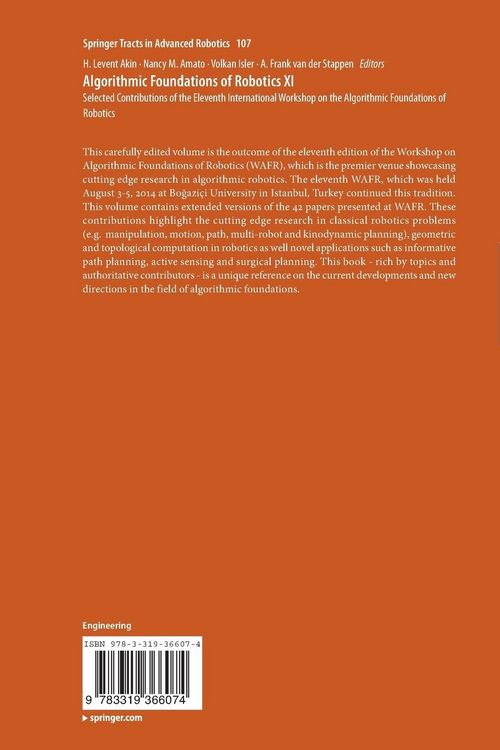 Produktbild: Algorithmic Foundations of Robotics XI