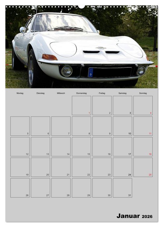 Produktbild: Opel GT Terminplaner (hochwertiger Premium Wandkalender 2026 DIN A2 hoch), Kunstdruck in Hochglanz