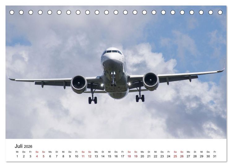 Produktbild: Flugzeuge von Airbus 2026 (Tischkalender 2026 DIN A5 quer), CALVENDO Monatskalender