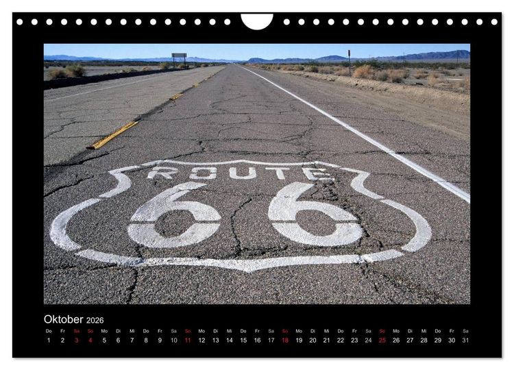 Produktbild: Get Your Kicks on Route 66 (Wandkalender 2026 DIN A4 quer), CALVENDO Monatskalender
