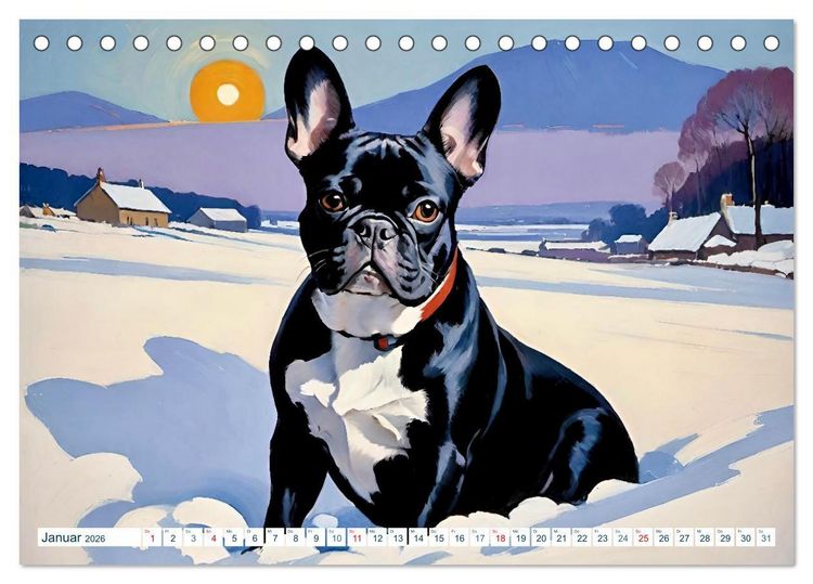Produktbild: Frenchies (Tischkalender 2026 DIN A5 quer), CALVENDO Monatskalender
