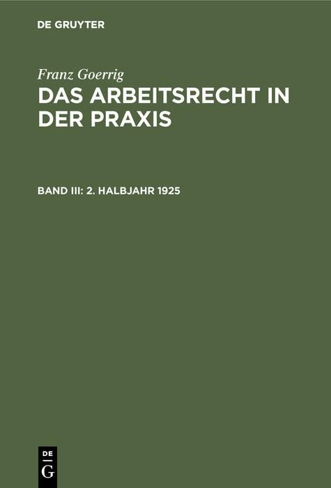 Produktbild: 2. Halbjahr 1925