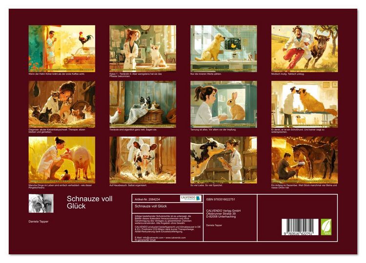 Produktbild: Schnauze voll Gl&uuml;ck (hochwertiger Premium Wandkalender 2026 DIN A2 quer), Kunstdruck in Hochglanz